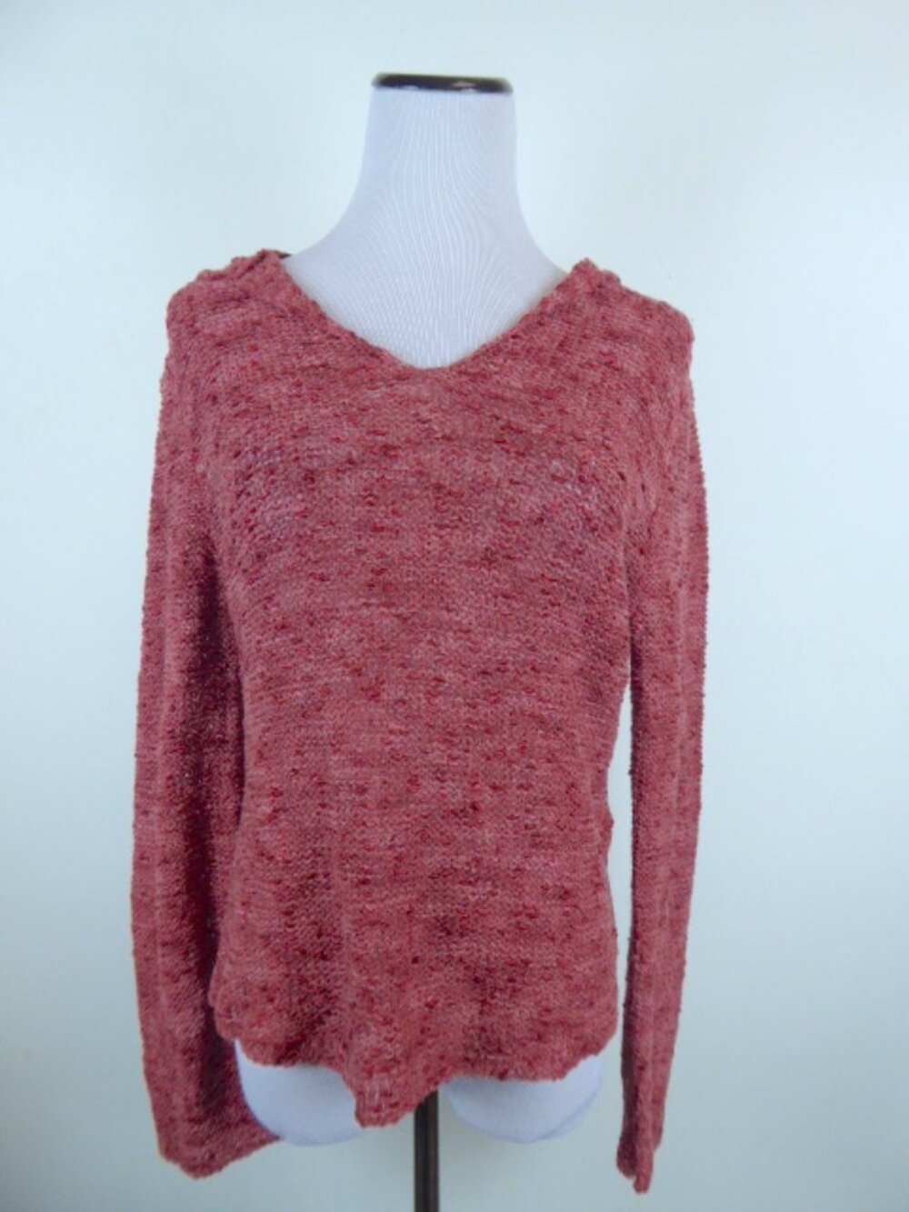 Barbara Who Hooded pink v neck pullover sweater one size FA s m l Made in USA